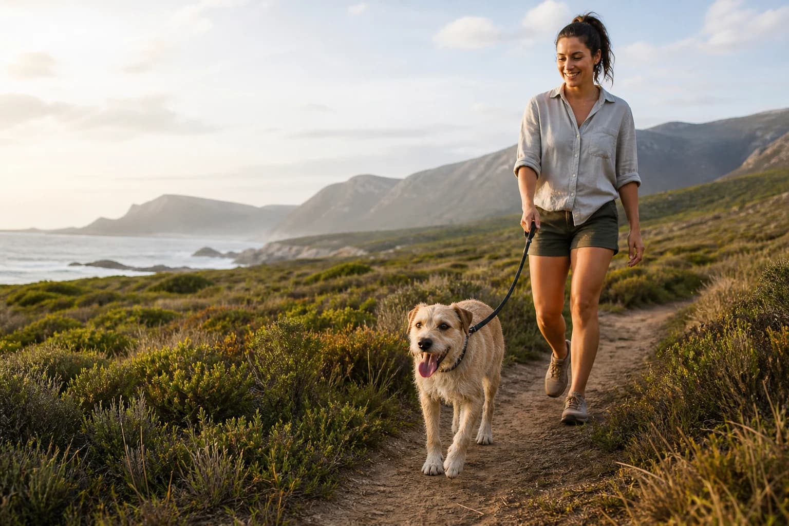 Dog and owner enjoying time outdoors in South Africa